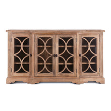 Pengrove 75" Glass Cabinet in Antique Oak Finish