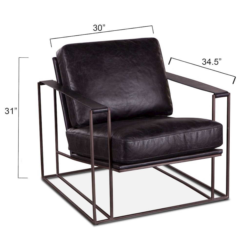 Portlando Armchair in Black Leather