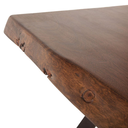 Nottingham Side Table in Acacia and Iron with Walnut Finish