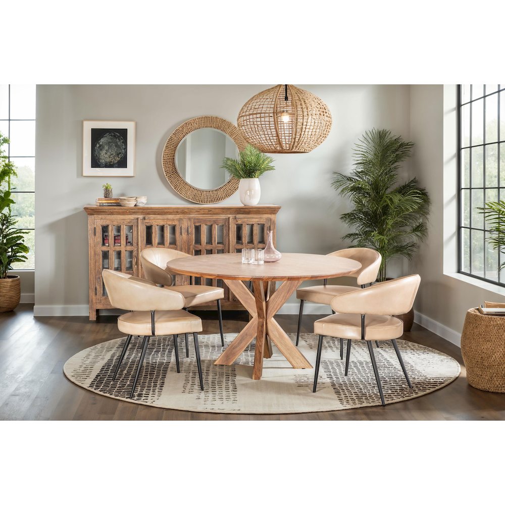 Stockholm 54" Round Dining Table in Weathered Acacia