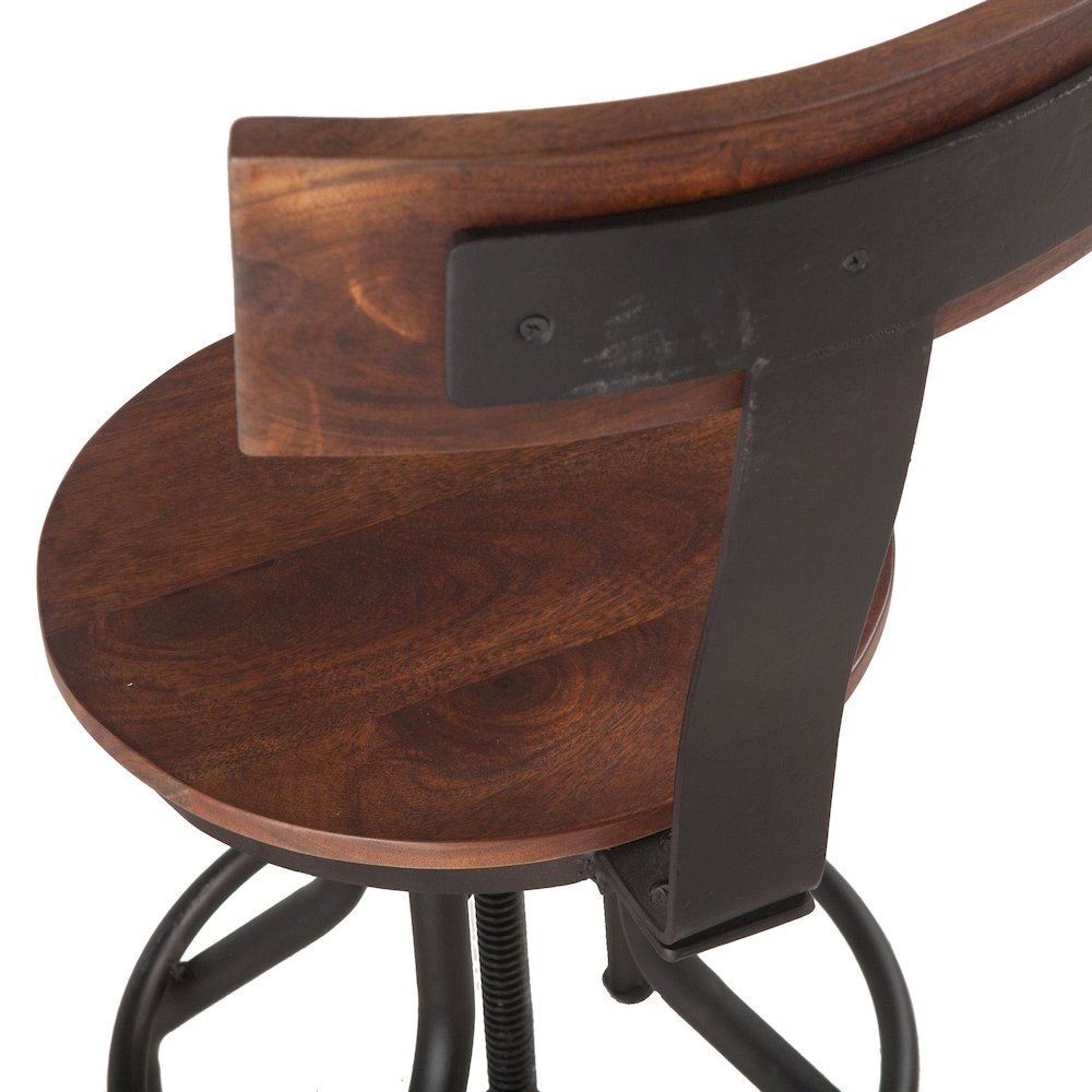 Artezia Height Adjustable Stool in Walnut Finish