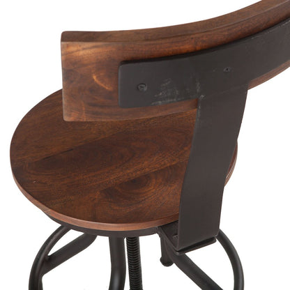 Artezia Height Adjustable Stool in Walnut Finish