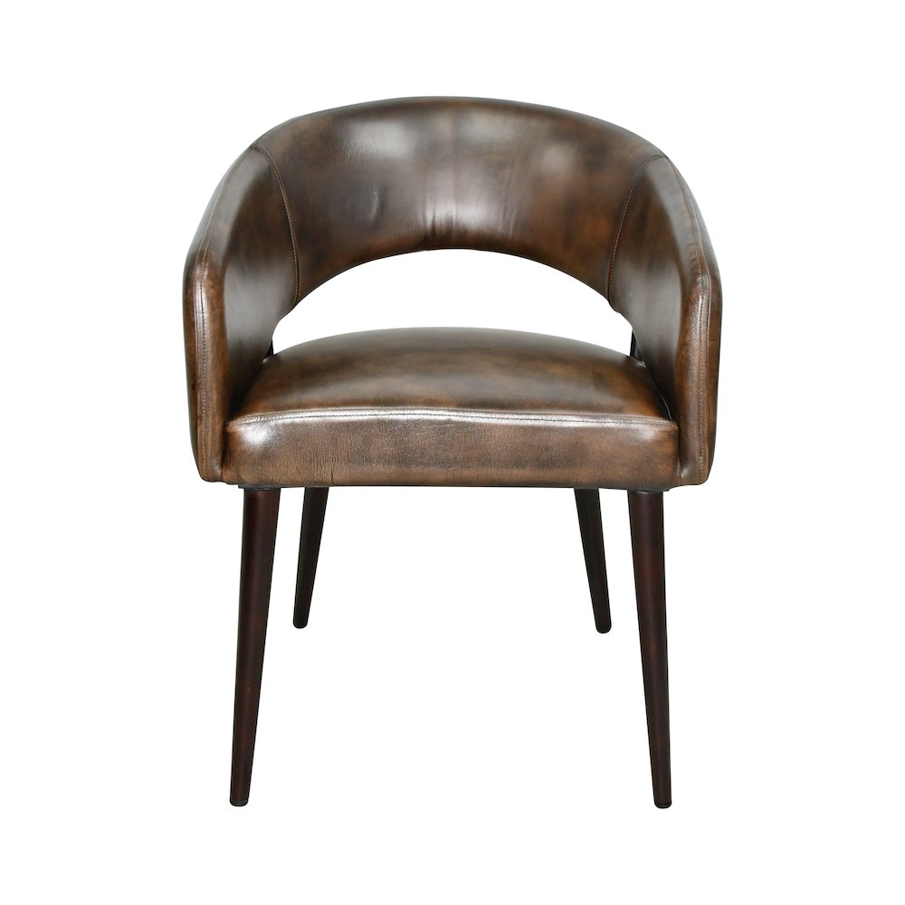 Thorpe Dining Chair in Antique Whiskey Leather with Walnut Legs