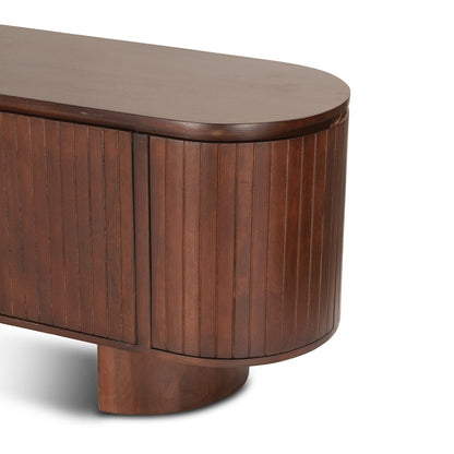 Athens 79" Media Cabinet in Aged Mahogany Finish