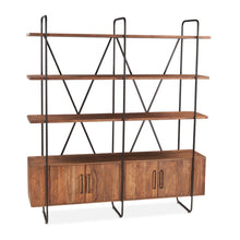 Halden Wide Bookshelf in Pecan Brown