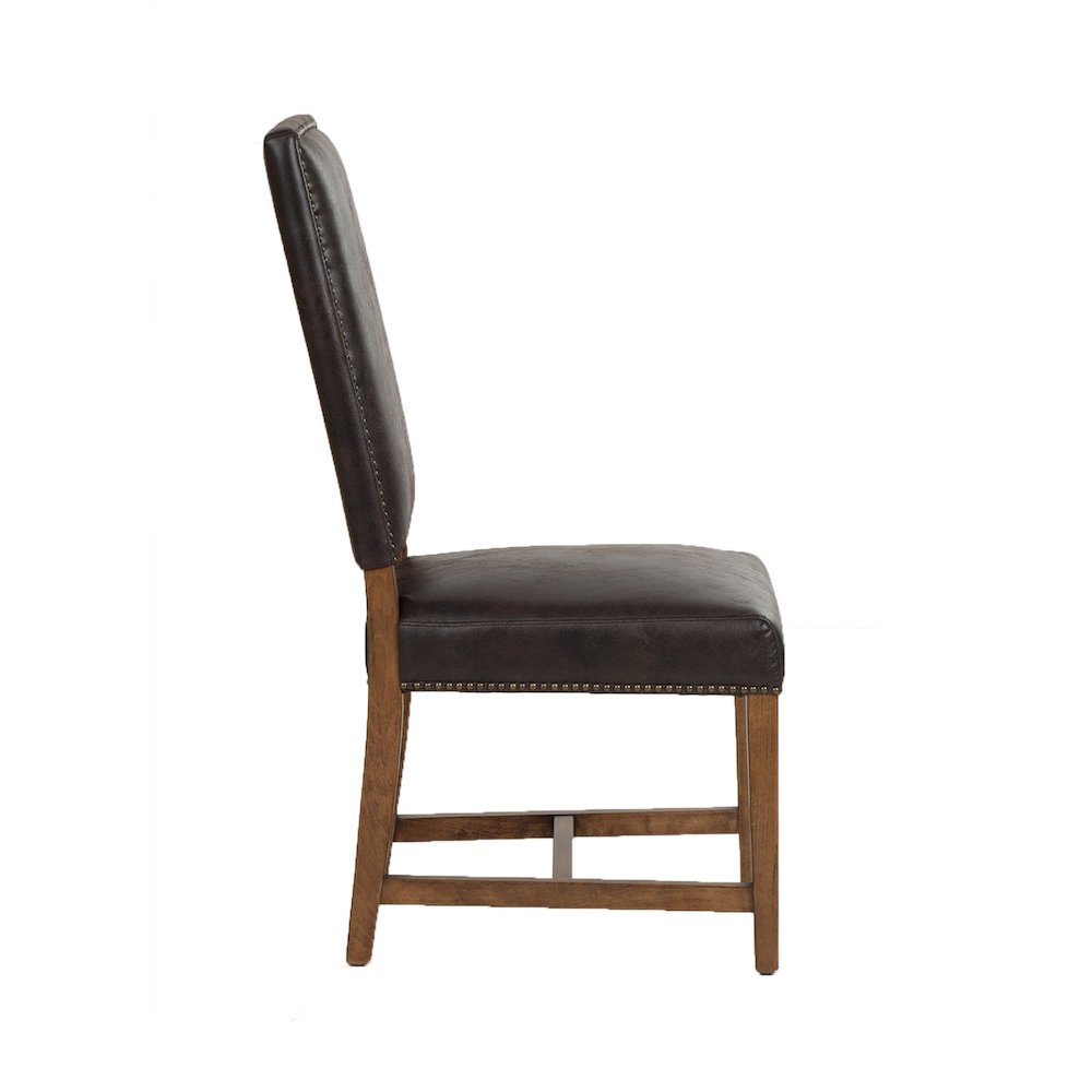 Dani Dining Chair in Dark Brown Leather with Earth Legs