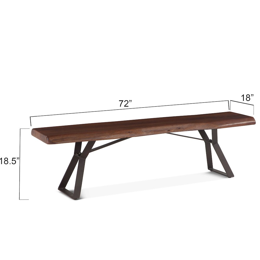 Nottingham 72" Bench with Walnut Finish