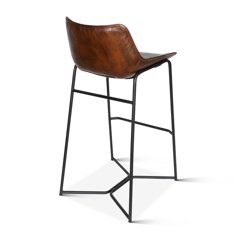 Brisbane Stanley Bar Chair in Hand Washed Chestnut Leather
