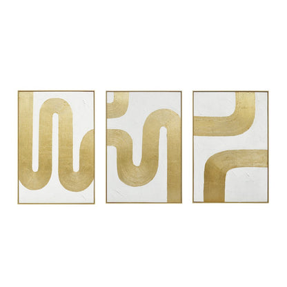 Pulse Pattern Hand Painted Framed Triptych