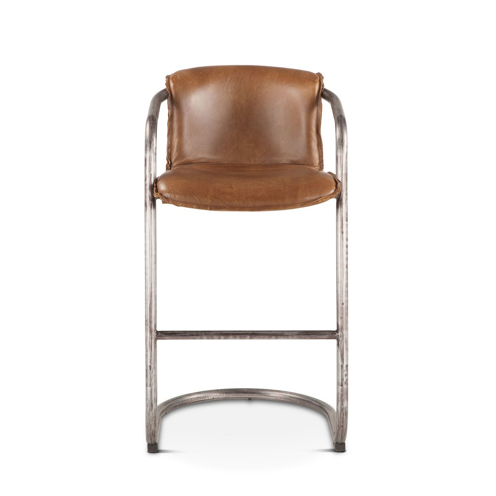 Chiavari Leather Bar Chair in Chestnut