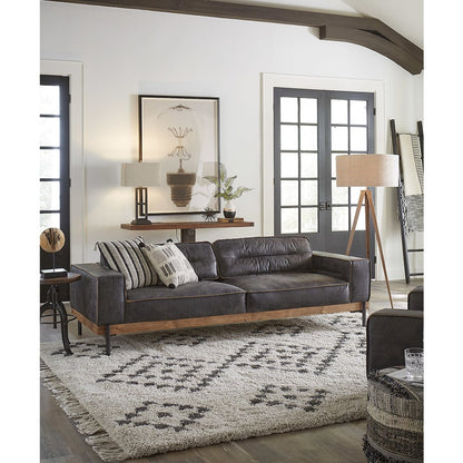 Chiavari Antique Ebony Leather Sofa