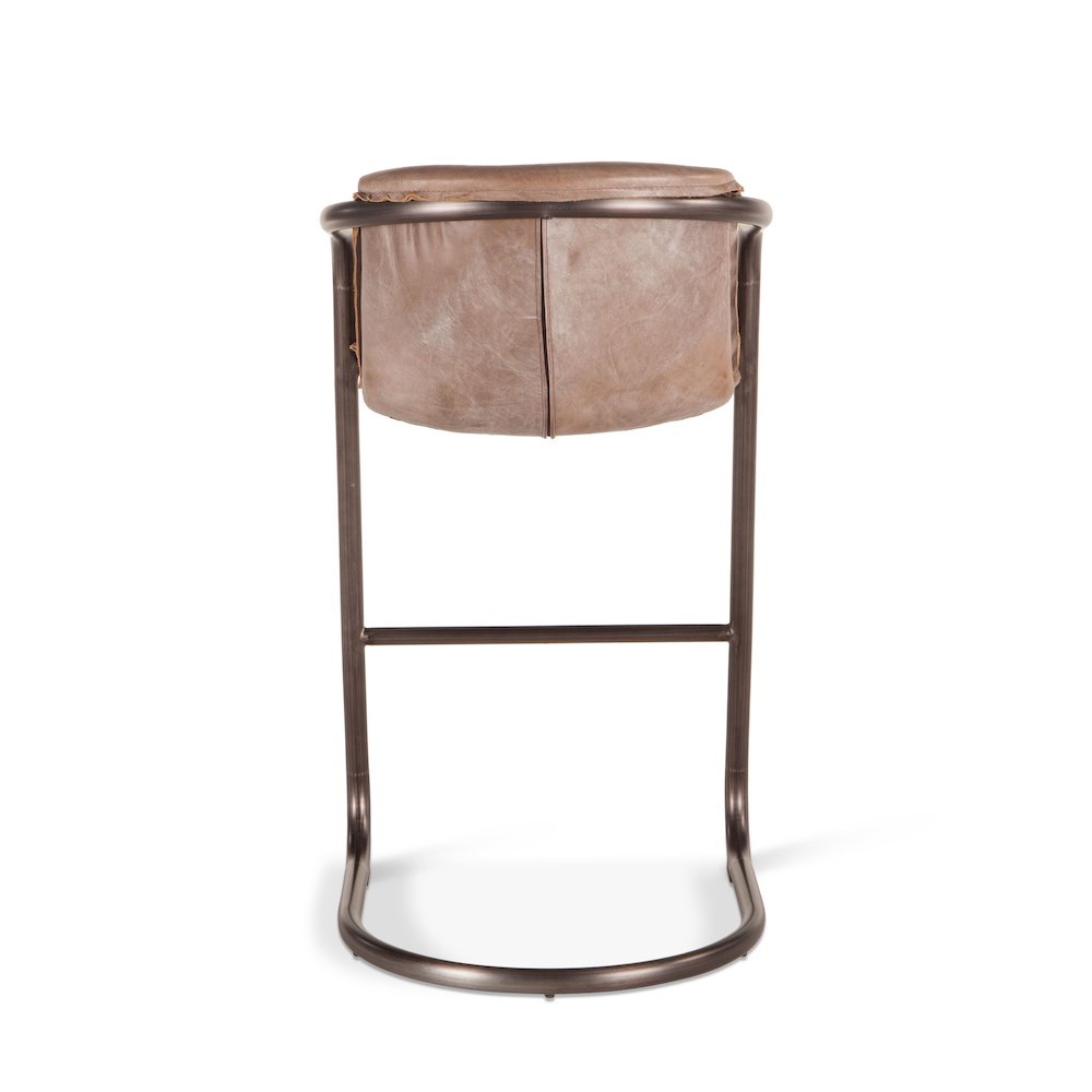 Chiavari Leather Bar Chair in Jet Brown
