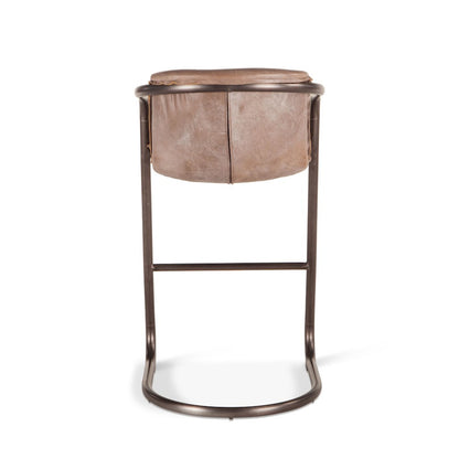 Chiavari Leather Bar Chair in Jet Brown