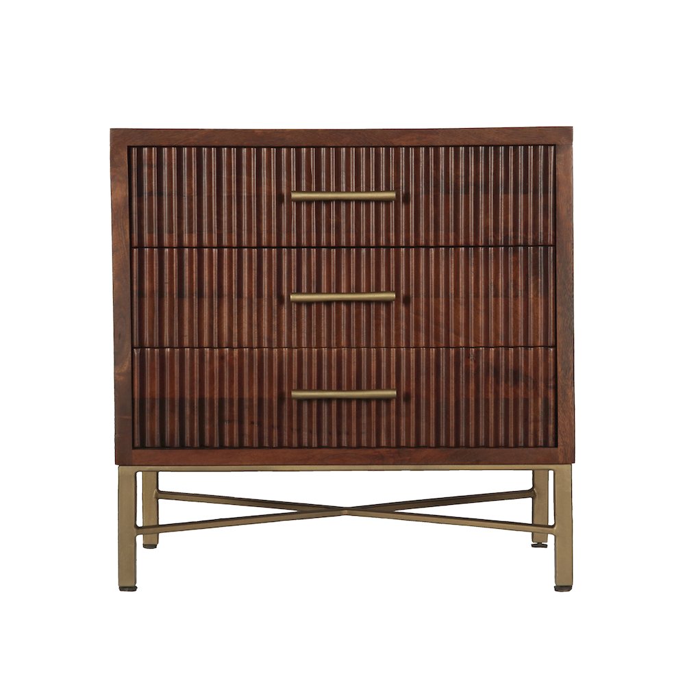 Manhattan Retro Mid Century Mango Wood Nightstand