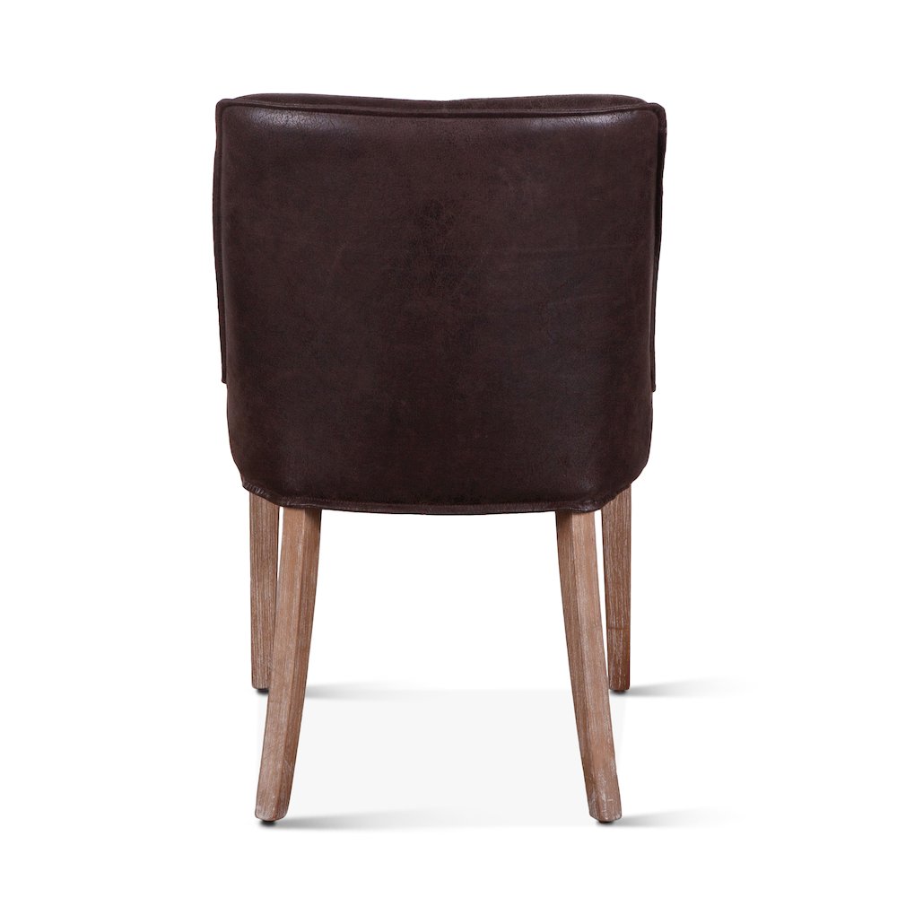Avery Dining Chair in Dark Brown Leather with Natural Legs