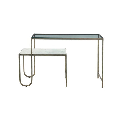 Sonoma 50" Nesting Console Table with Marble and Glass