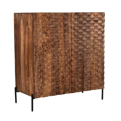 Acres 39" Bar Cabinet in Carved Brownstone