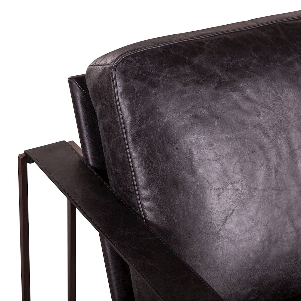 Portlando Armchair in Black Leather