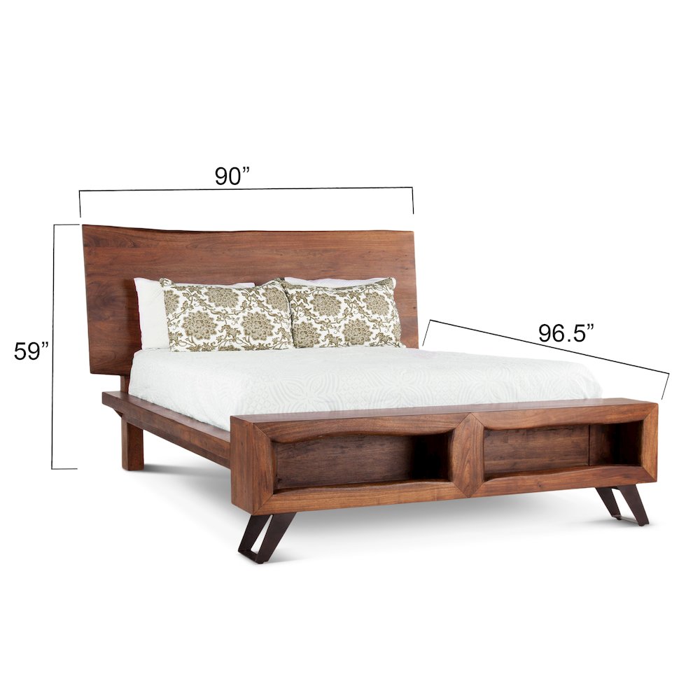 Nottingham-King Bed Mid-Century Brown th