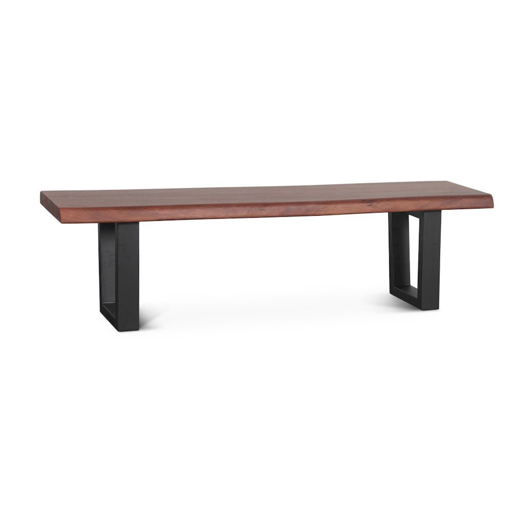 Yarrow 68" Bench in Light Sequoia with Gunmetal Legs