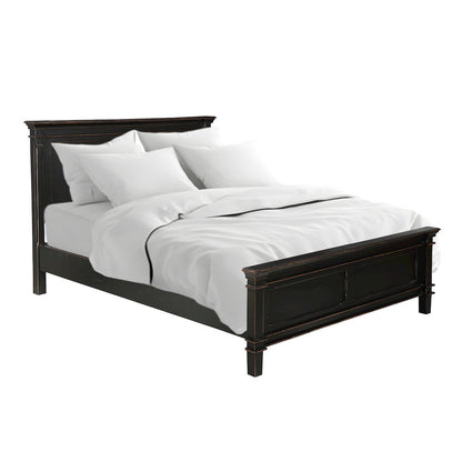 Trento Queen Bed in Distressed Black
