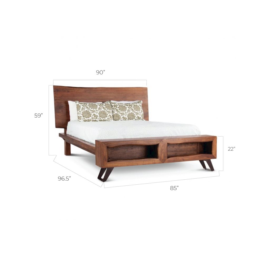 Nottingham-King Bed Mid-Century Brown th