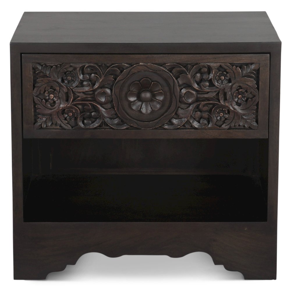 Haveli 26" Nightstand with Plinth Base in Vintage Brown