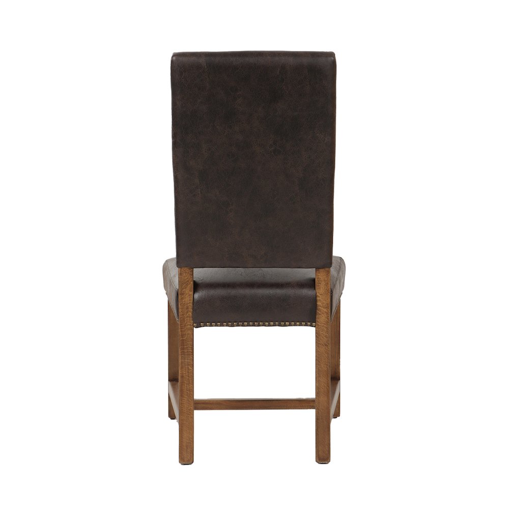 Dani Dining Chair in Dark Brown Leather with Earth Legs