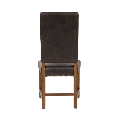 Dani Dining Chair in Dark Brown Leather with Earth Legs