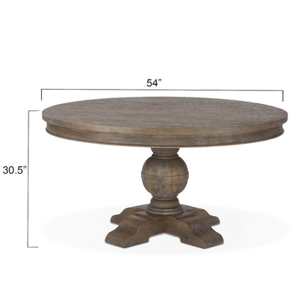 Chatham Downs 54" Round Dining Table in Weathered Teak Finish