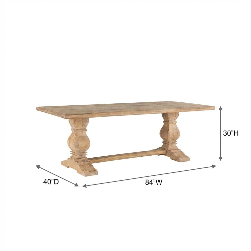 84 Inch Rectangle Wood Dining Table, Antique Oak Finish Dining Room Table