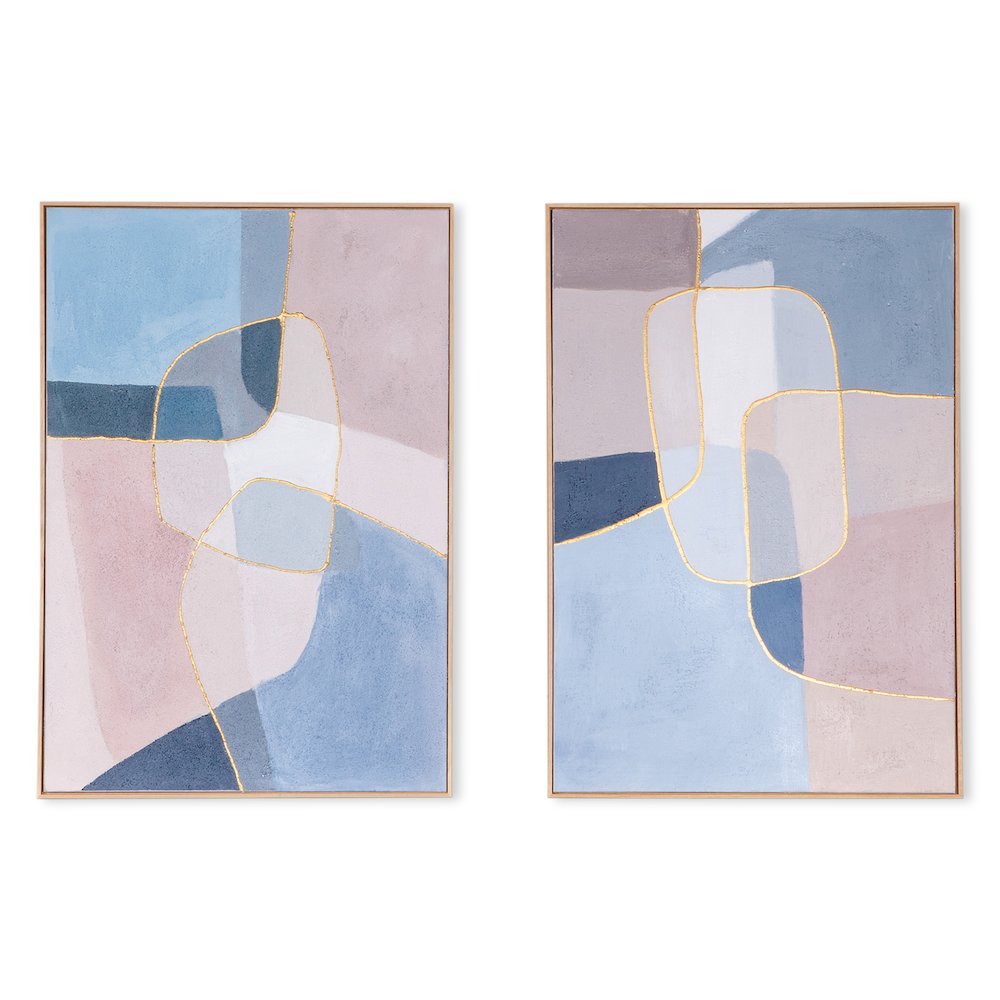 Shattered Symphony Hand Painted Framed Diptych
