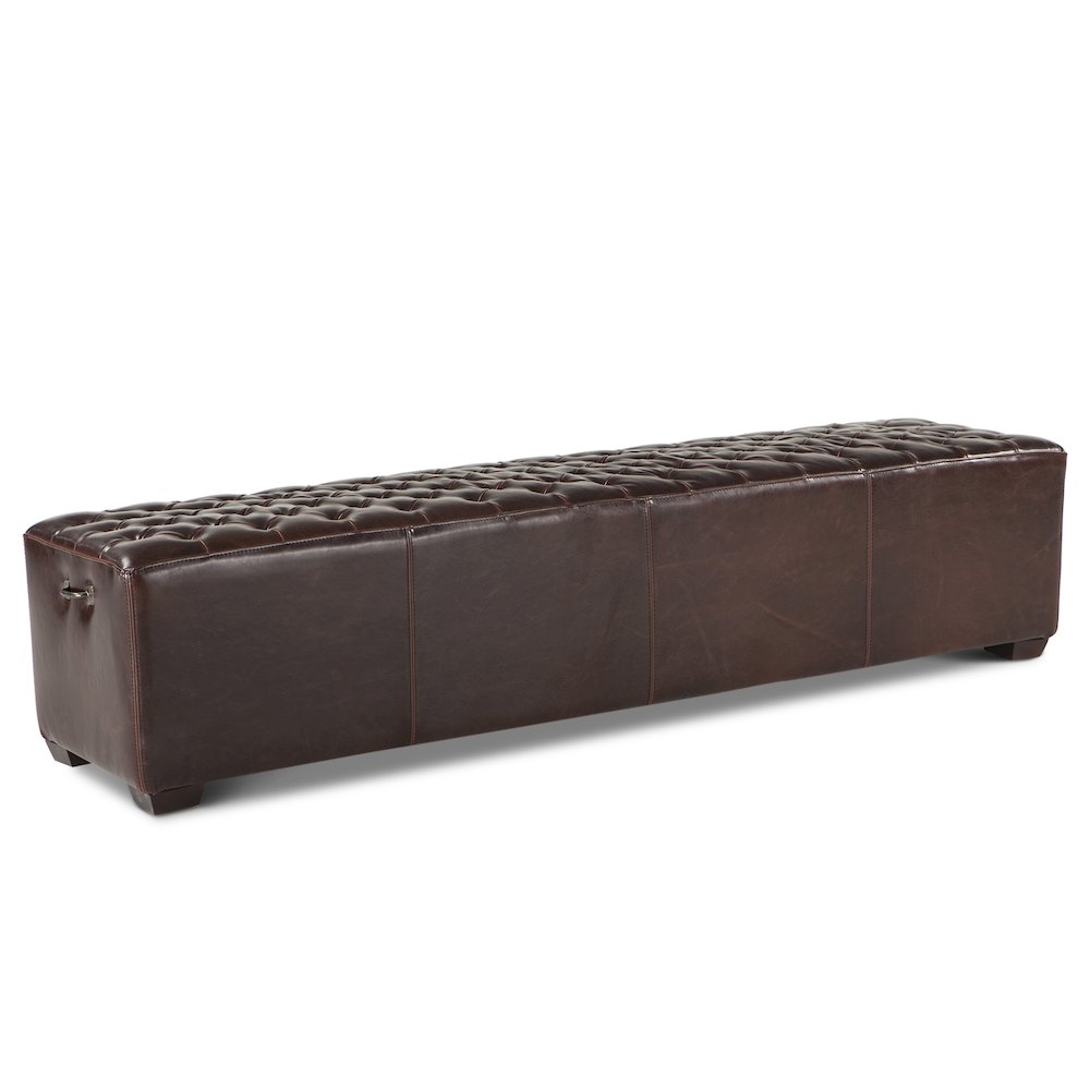 Arabella 79" Bench in Brown Leather