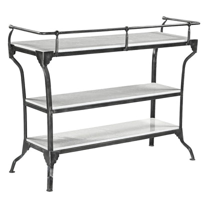 Calloway 50" Console Table with White Marble and Black Metal Base