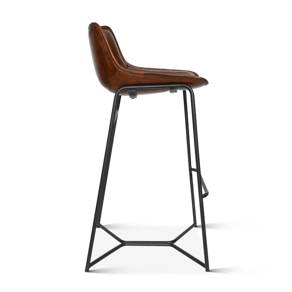 Brisbane Stanley Bar Chair in Hand Washed Chestnut Leather