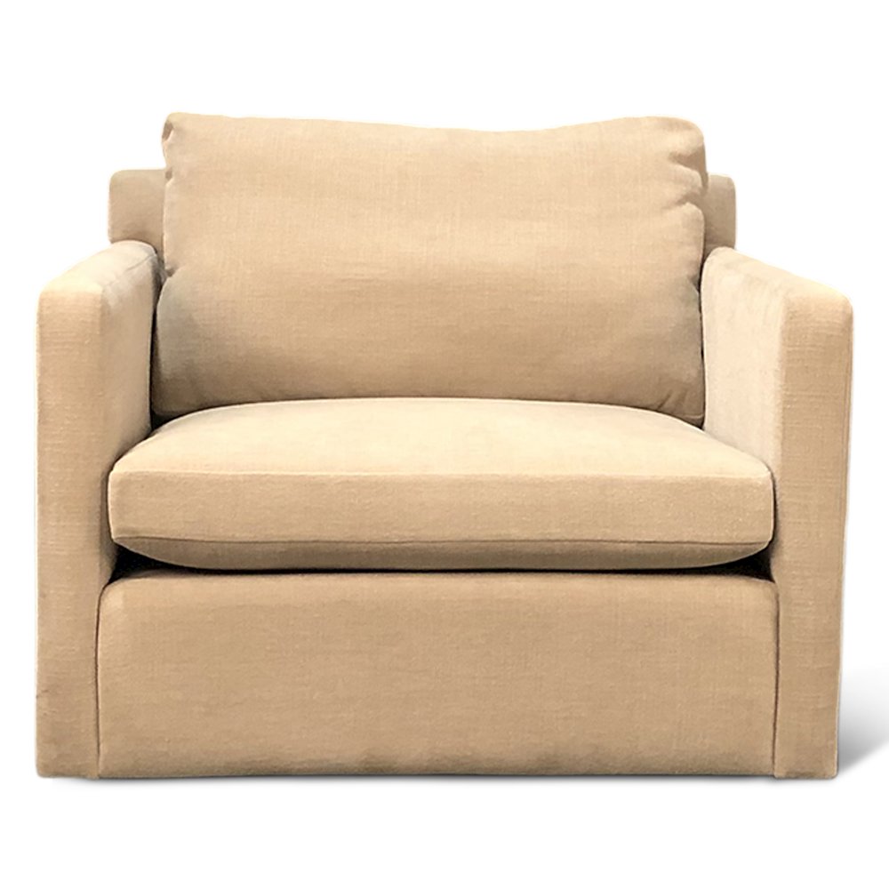 Genova Accent Chair in Oat Chenille Fabric
