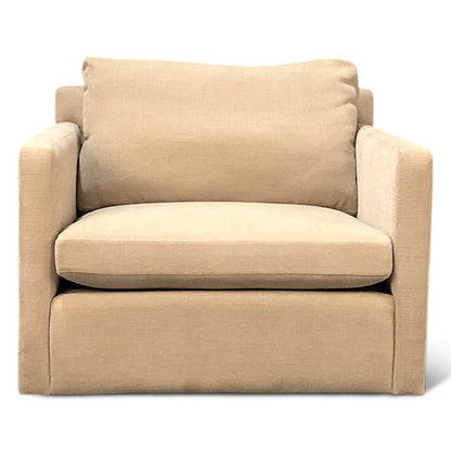 Genova Accent Chair in Oat Chenille Fabric