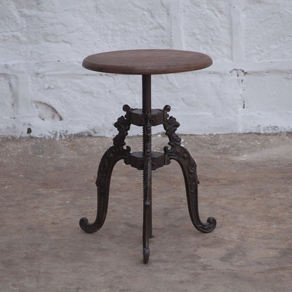 Regina-Stool 16in-reclaimed teak