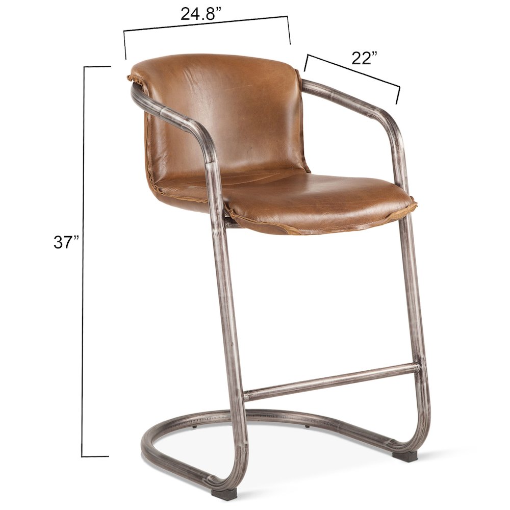 Chiavari Leather Counter Chair in Chestnut