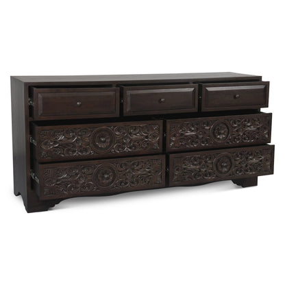Haveli 71" Dresser with Plinth Base in Vintage Brown