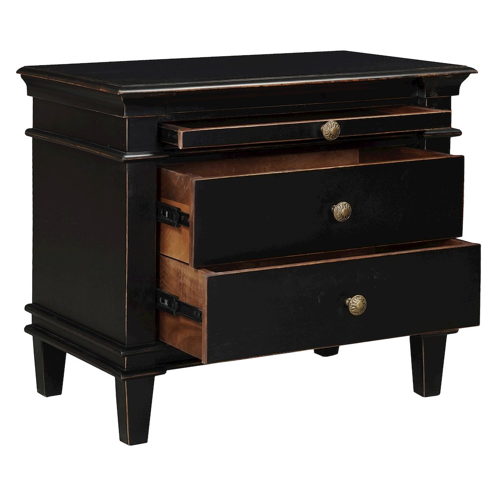 Trento 30" Nightstand in Distressed Black