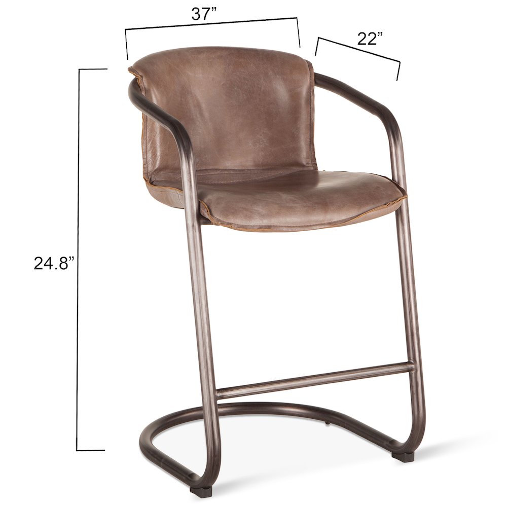 Chiavari Leather Counter Chair in Jet Brown