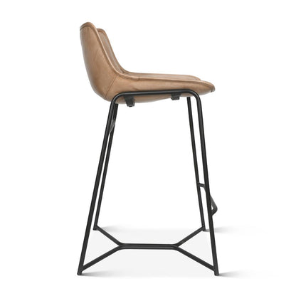Brisbane Stanley Counter Chair in Antique Ivory Leather