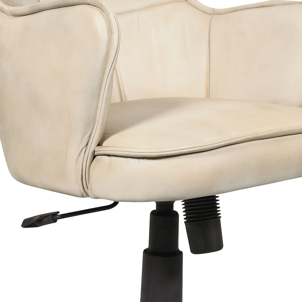 Thorpe Swivel Desk Chair in Antique Ivory Leather