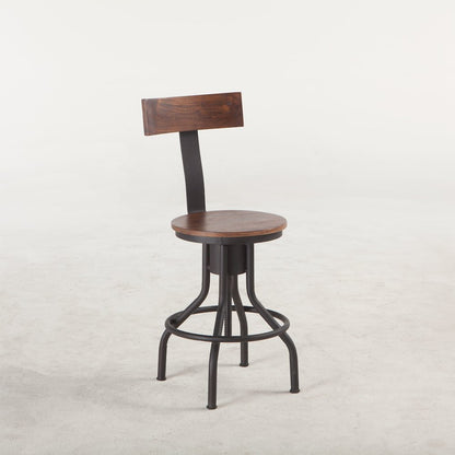 Artezia Height Adjustable Stool in Walnut Finish