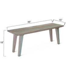 Cordoba 48" Bench in Reclaimed Wood with Vintage Teal Finish