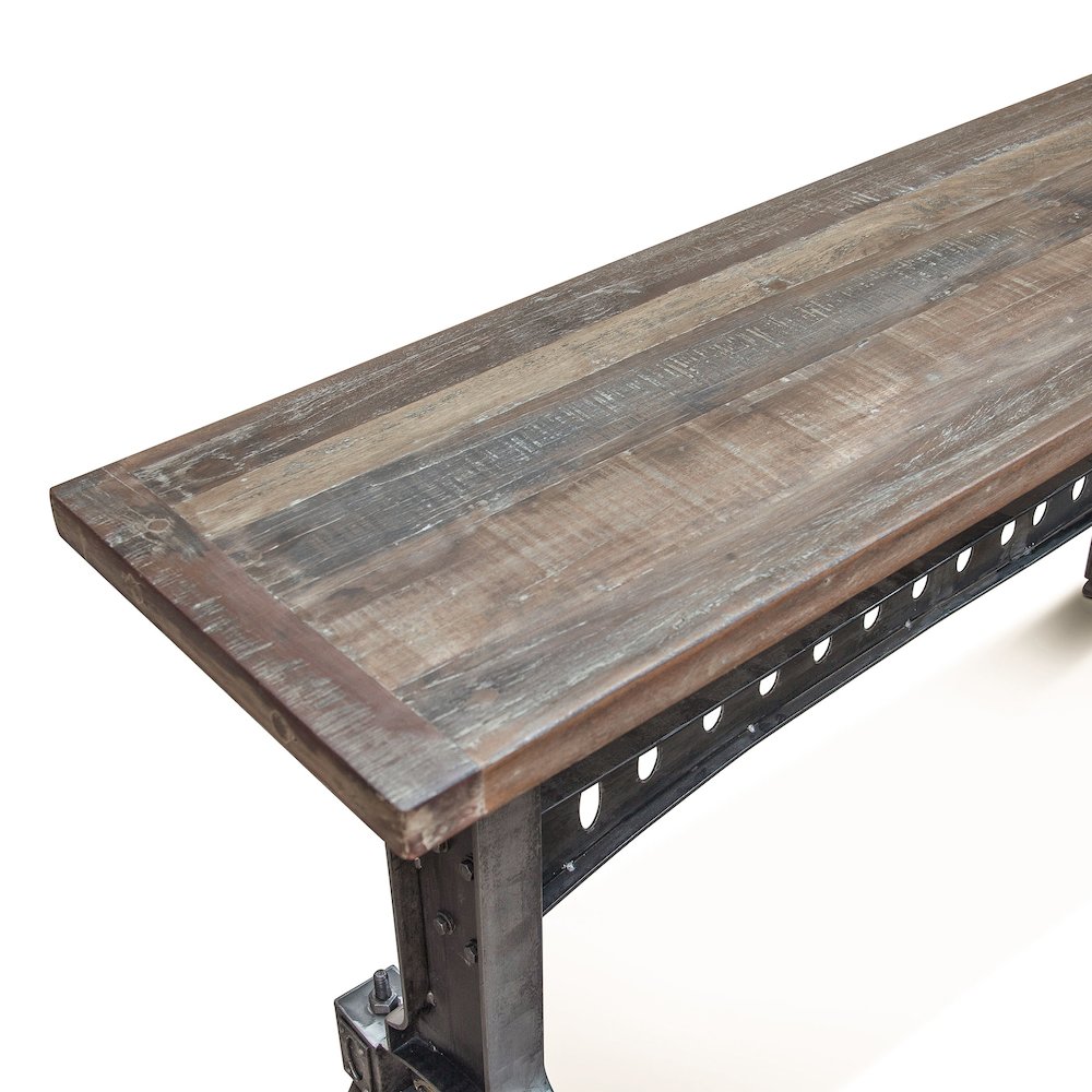 Sterling 66" Console Table in Cast Iron and  Teak