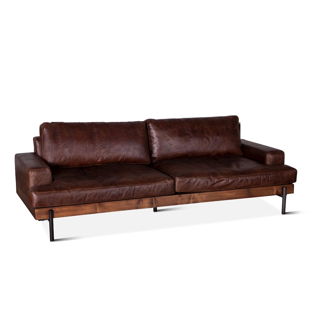 Chiavari Leather Sofa in Geisha Brown