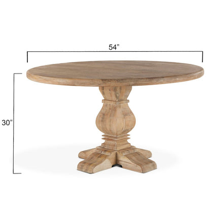 Pengrove 54" Round Dining Table in Antique Oak Finish