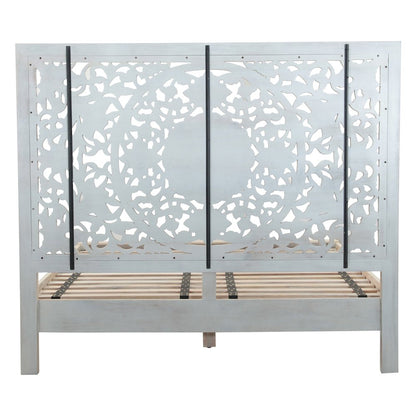Haveli King Bed in Carved Heirloom White